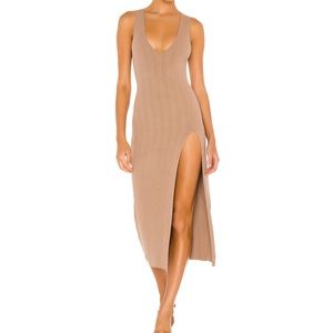 COPY - MICHAEL COSTELLO - Tan Bodycon Rib Dress